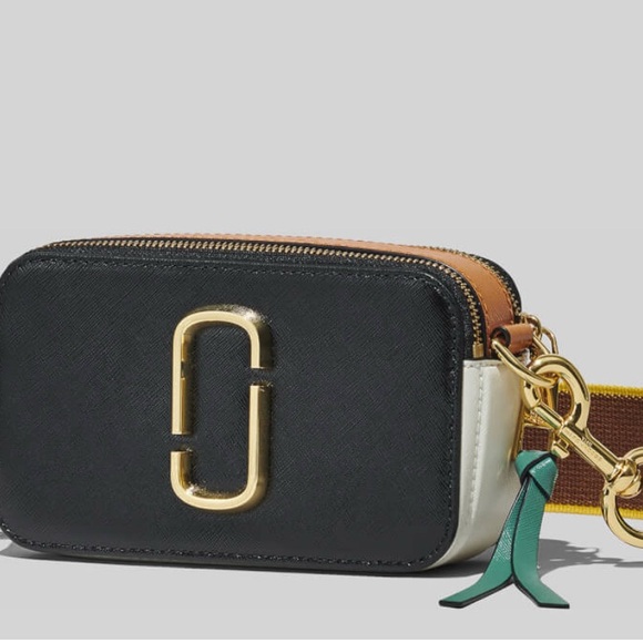 Marc Jacobs Black Crossbody Bag with Gold and Multicolor Strap - Picture 12 of 13